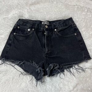 Agolde Parker Black Button Fly Jean Shorts 25